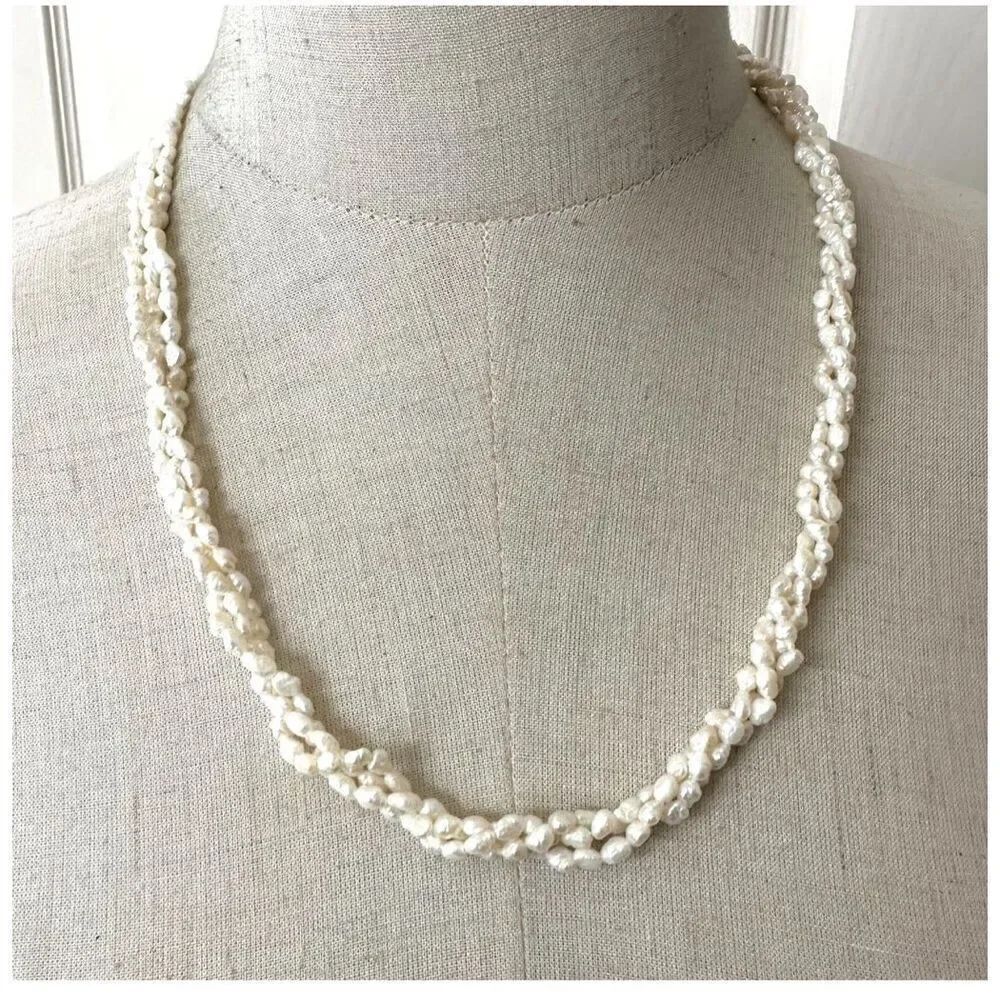 Freshwater pearl triple strand necklace